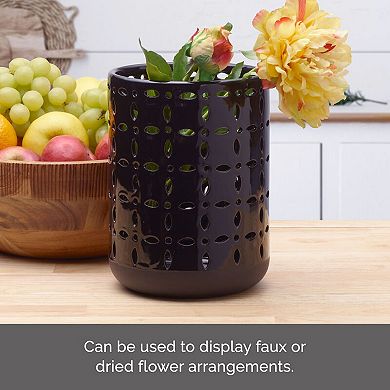 Elements Black Cutout Decorative Vase Table Decor