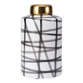 Elements Black White Scribble Decorative Jar Table Decor