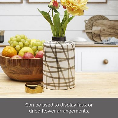 Elements Black White Scribble Decorative Jar Table Decor