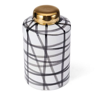 Elements Black White Scribble Decorative Jar Table Decor
