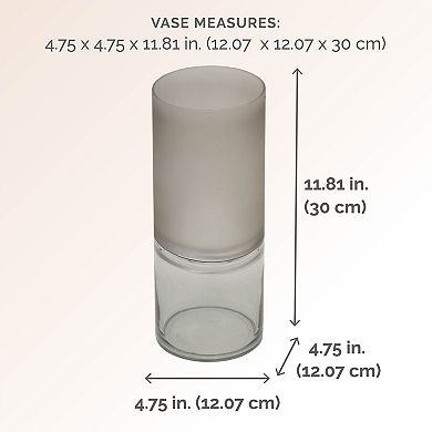 Elements Gray Cylinder Decorative Vase Table Decor
