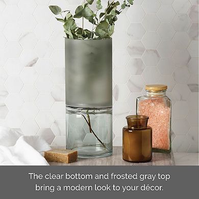 Elements Gray Cylinder Decorative Vase Table Decor