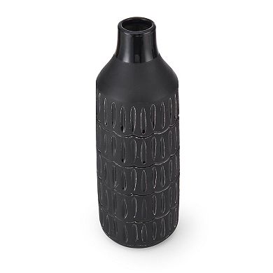 Elements Black Bottle Decorative Vase Table Decor