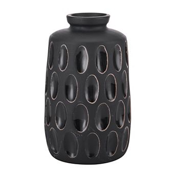 Elements Textured Black Decorative Vase Table Decor