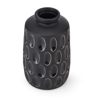 Elements Textured Black Decorative Vase Table Decor