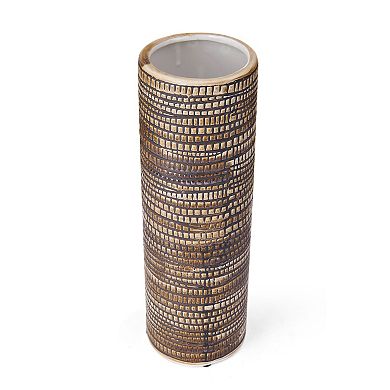 Elements Textured Cylinder Decorative Vase Table Decor