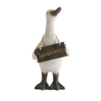 Elements Welcome Duck Figurine Table Decor