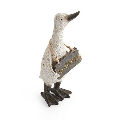 Elements Welcome Duck Figurine Table Decor