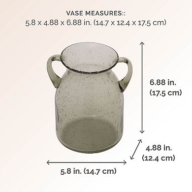 Elements Green Handled Decorative Vase Table Decor