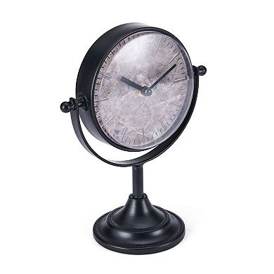 Elements Pedestal Clock Table Decor