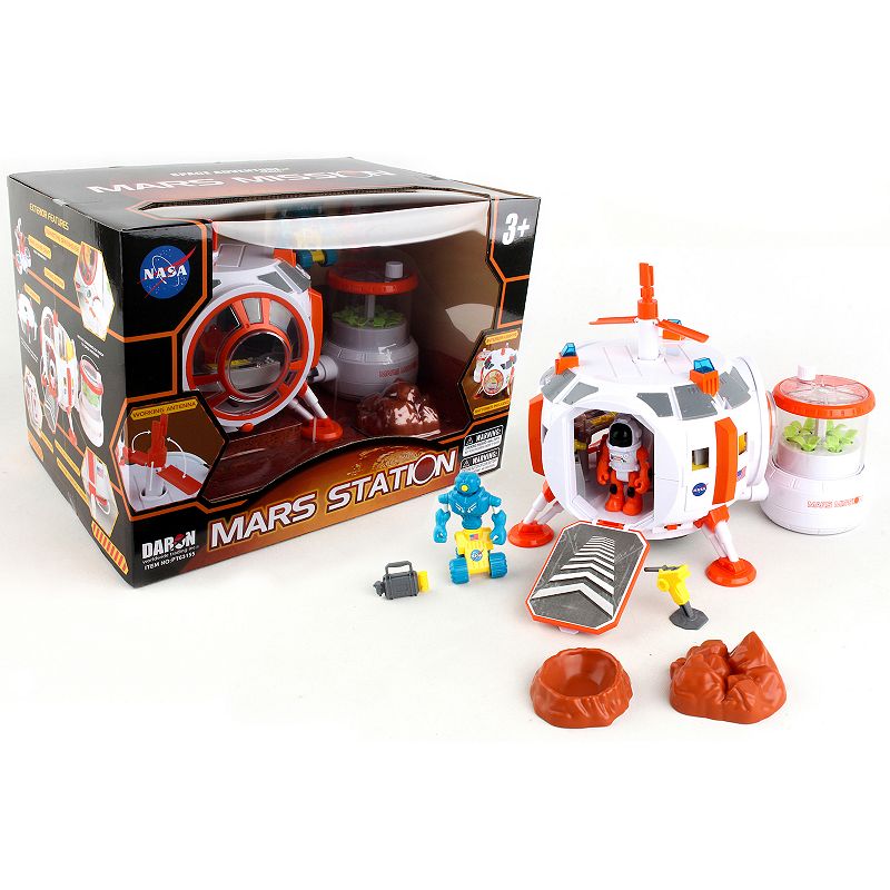 Space Adventure Series Nasa Mars Mission Mars Station Playset with Lights Astronaut Daron Worldwide 4 Piece Set