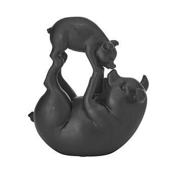 Elements Mother & Baby Pig Statue Table Decor