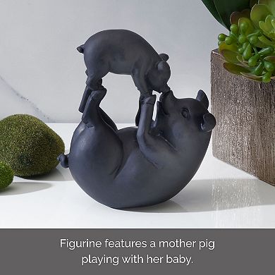 Elements Mother & Baby Pig Statue Table Decor