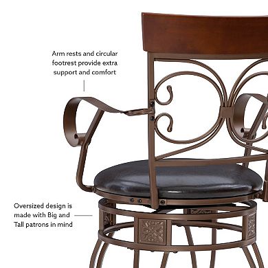 Linon Beeson Big & Tall Swivel Counter Stool