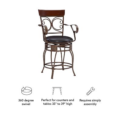 Linon Beeson Big & Tall Swivel Counter Stool