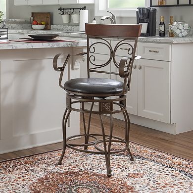 Linon Beeson Big & Tall Swivel Counter Stool