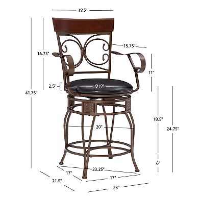 Linon Beeson Big & Tall Swivel Counter Stool