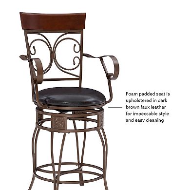 Linon Beeson Big & Tall Swivel Counter Stool