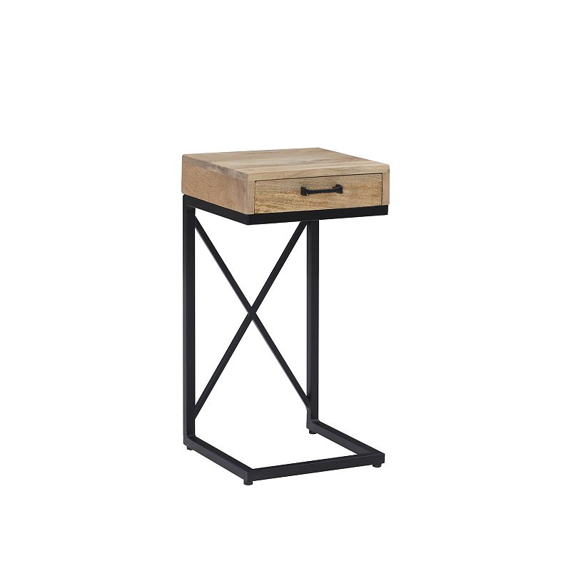 Linon Cammie C Shaped Side Table, Black