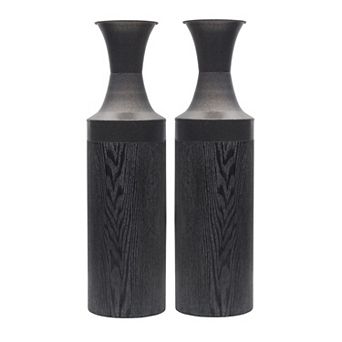 Elements Fluted Decorative Vase Floor Decor 2 pc Set