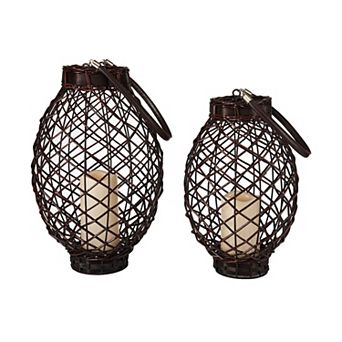 Elements Openwork LED Candle Lantern Floor Decor 2 pc Set
