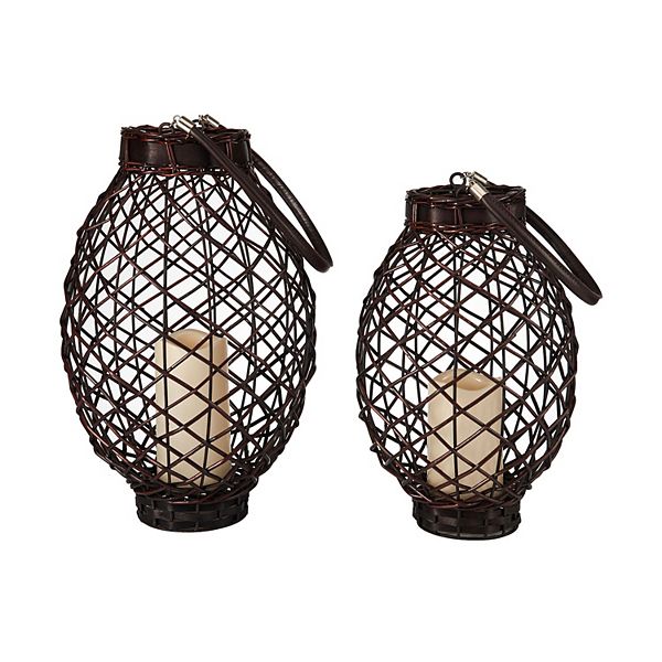 Elements Openwork LED Candle Lantern Floor Decor 2piece Set