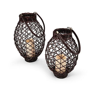 Elements Openwork LED Candle Lantern Floor Decor 2-piece Set