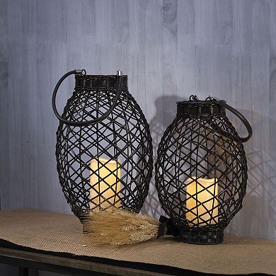 Elements Openwork LED Candle Lantern Floor Decor 2-piece Set