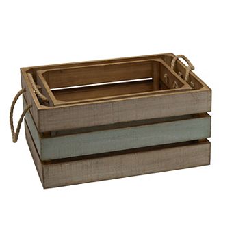 Elements Subtle Multicolor Crate Floor Decor 2 pc Set