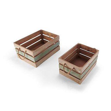 Elements Subtle Multicolor Crate Floor Decor 2-piece Set