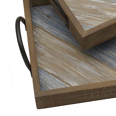 Elements Diagonal Stripe Decorative Tray Table Decor 2-piece Set