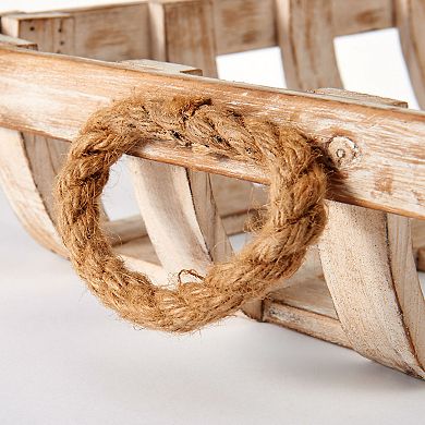Elements Wood Woven Basket Table Decor 2-piece Set