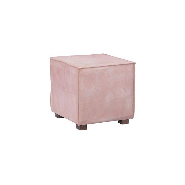 Linon Decter Leather Ottoman