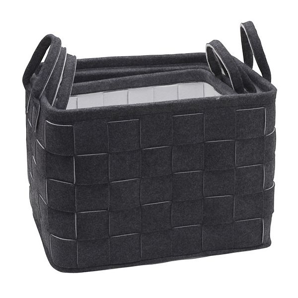 Elements Nesting Woven Basket Table Decor 3piece Set