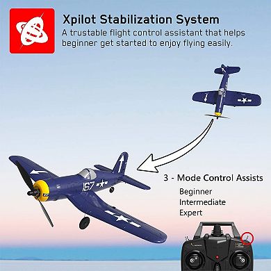 VOLANTEXRC Corsair F4U One Key Turn Remote Control Airplane w/ Xpilot Stabilizer