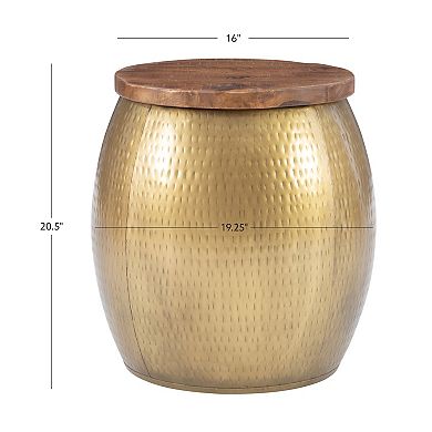 Linon Royce Drum Side Table