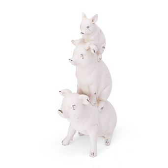 Elements Stacked Pigs Statue Table Decor