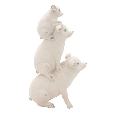 Elements Stacked Pigs Statue Table Decor