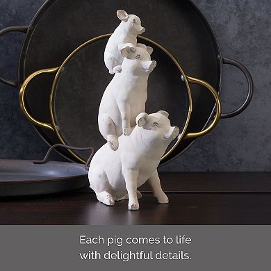 Elements Stacked Pigs Statue Table Decor