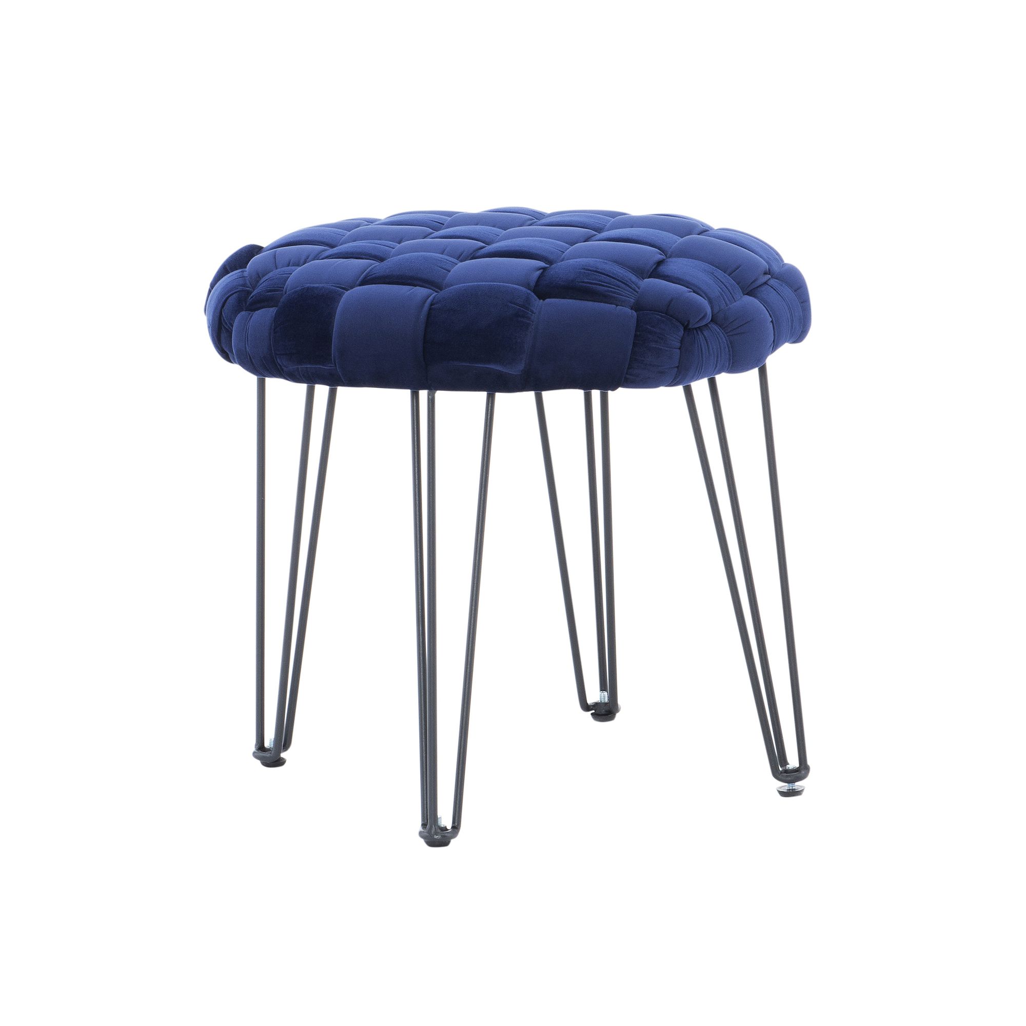 Linon Shadbury Round Stool, Blue