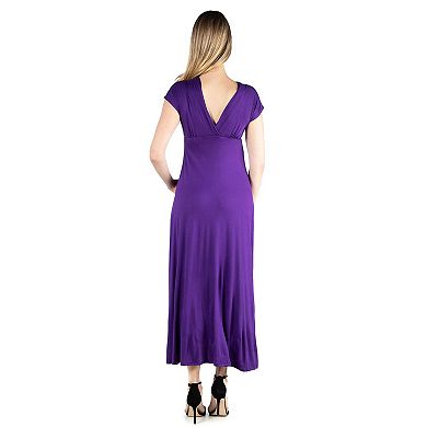 Maternity 24Seven Comfort Cap Sleeve V-Neck Maxi Dress