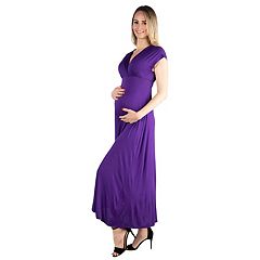 Maternity 24Seven Comfort V-Neck Long Sleeve Maxi Dress