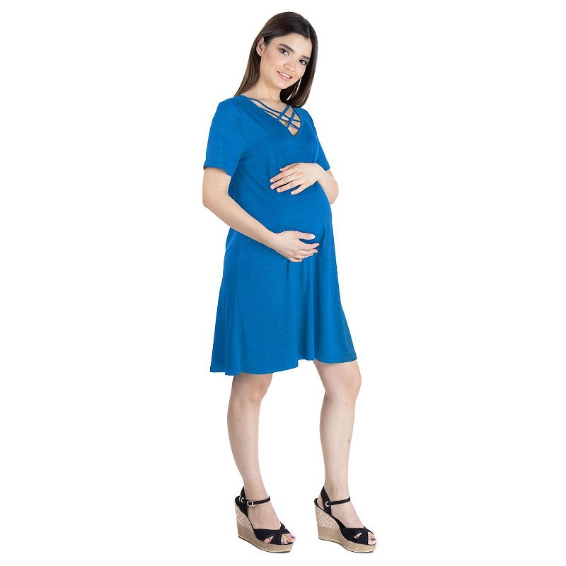 Maternity 24Seven Comfort Crisscross T-Shirt Dress, Womens, Size: Small-Ma