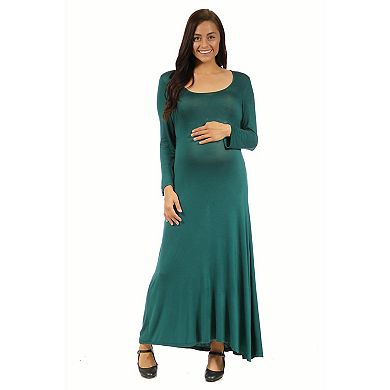 Maternity 24Seven Comfort Apparel Long Sleeve Maxi Dress