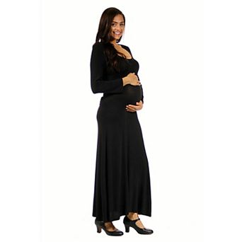Maternity 24Seven Comfort Apparel Long Sleeve Maxi Dress