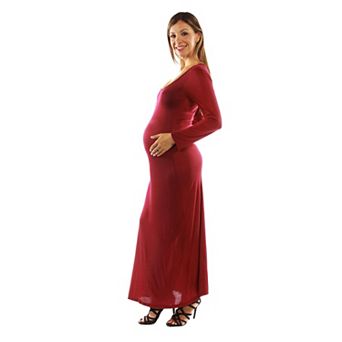 Maternity 24Seven Comfort Apparel Long Sleeve Maxi Dress