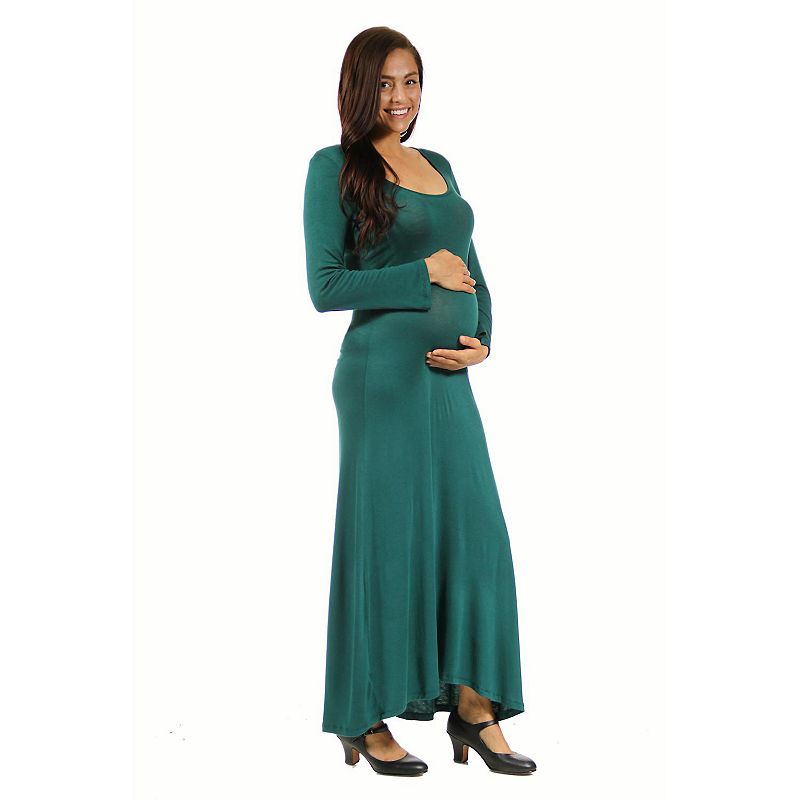 Maternity 24Seven Comfort Long Sleeve Maxi Dress, Womens, Size: Small-Mat,