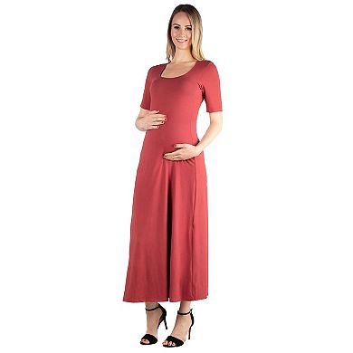 Maternity 24Seven Comfort Apparel Casual Maxi Dress