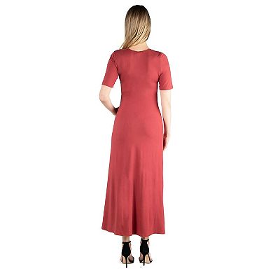 Maternity 24Seven Comfort Apparel Casual Maxi Dress
