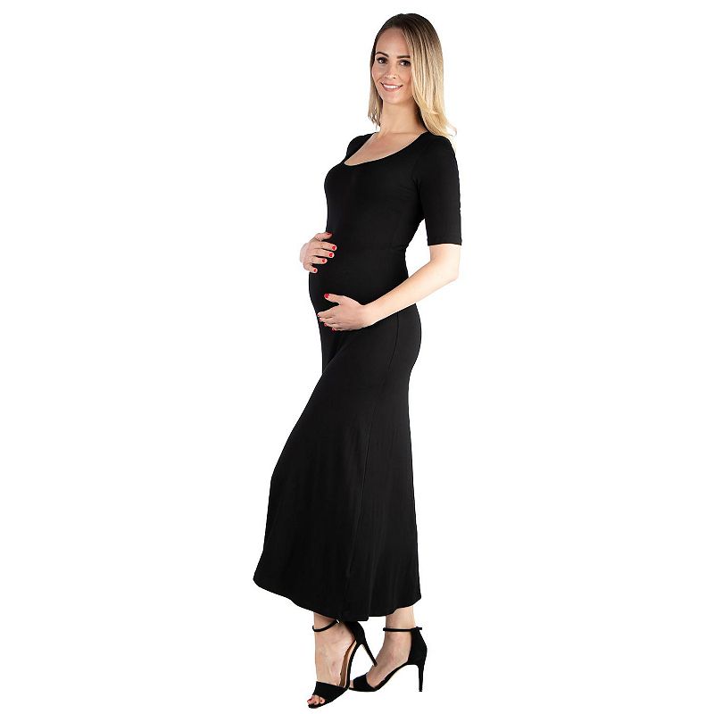Maternity 24Seven Comfort Casual Maxi Dress, Womens, Size: Small-Mat, Blac